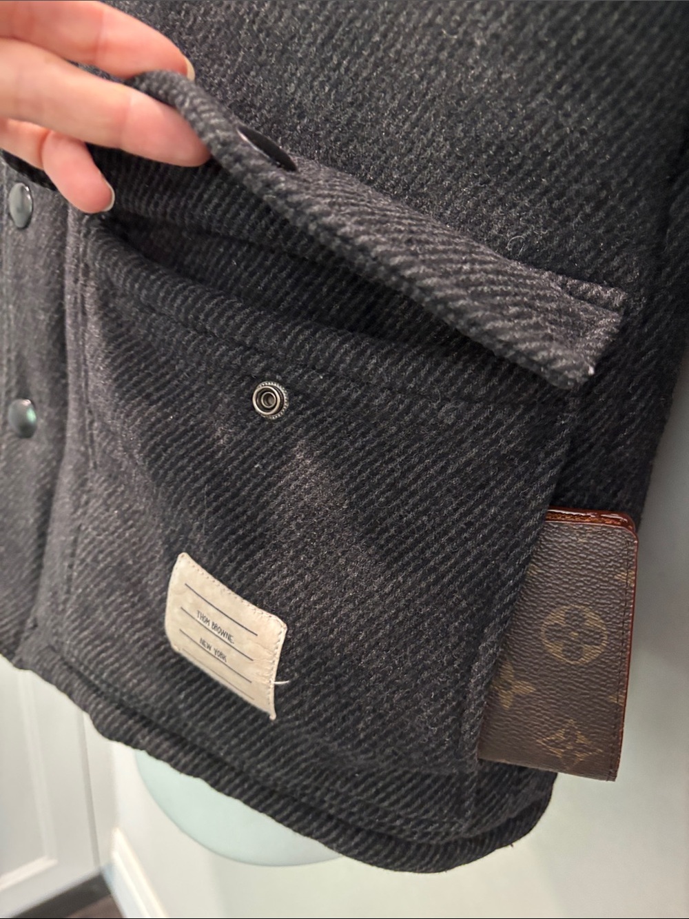 Thom Browne 4-Bar Charcoal Wool Hooded Jacket Grey Size 4 L/XL - Picture 7 of 16